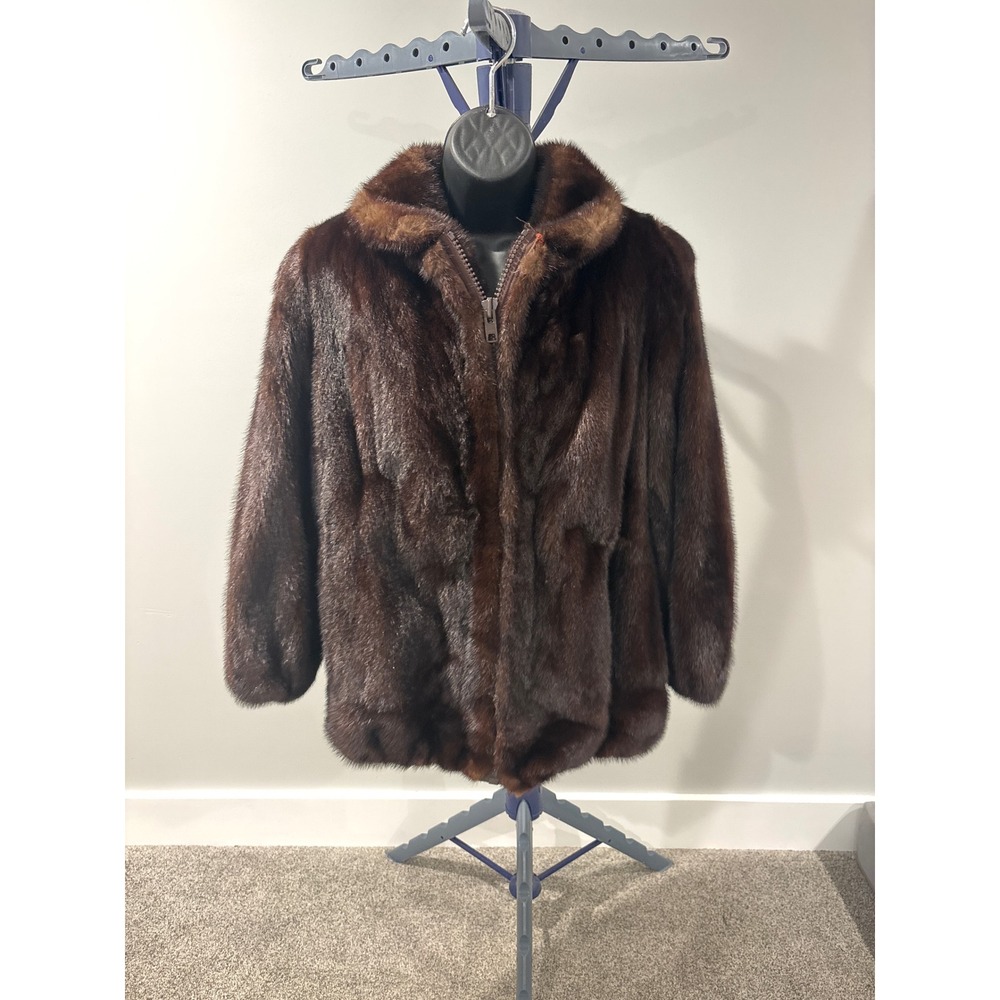 Vintage Dark Brown Genuine Fur Jacket Believed Mink Original New York Furriers